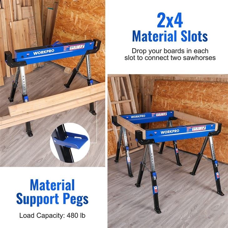 HEAVY DUTY FOLDING ADJUSTABLE SAW HORSE