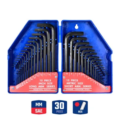30PC SET KUNCI HEX LENGAN PANJANG (METRIK&SAE)